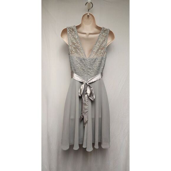 Bery Love Women's Floral Lace Fit & Flare Skater Mini Short Dress Color Gray SM - Picture 5 of 9